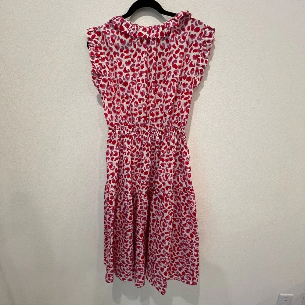 Tucker NYC Silk Blend Women’s Midi Dress White Red Cinched Waist With Pockets M - Picture 12 of 16